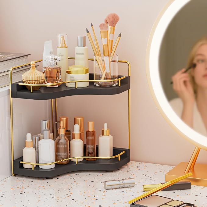 2-Tier Corner Bathroom Counter Organizer - Image 6