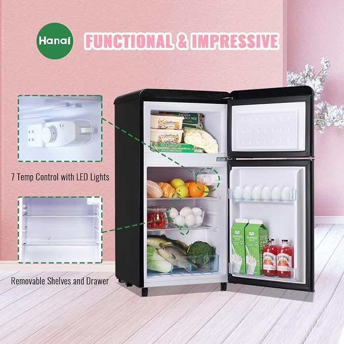 WANAI 3.5 Cu.ft Retro Mini Fridge - Image 8