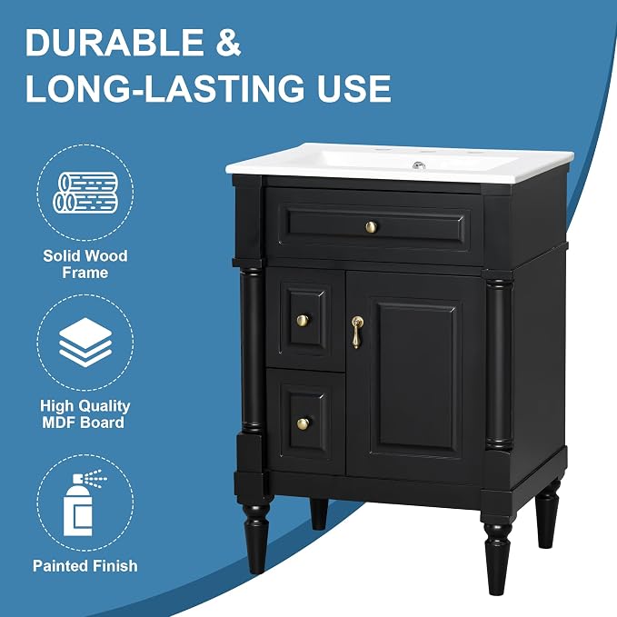 Harper & Bright Designs 24" Bathroom Vanity - Image 7