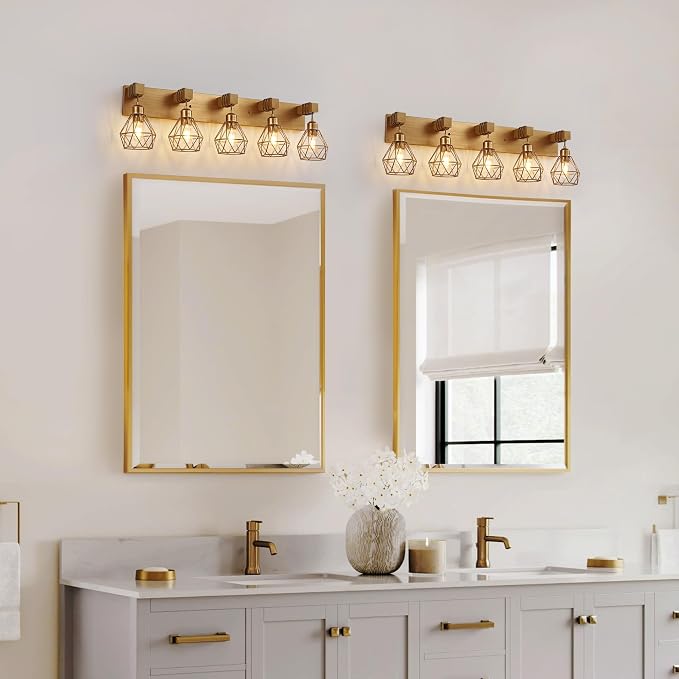 maesta Bathroom Gold Vanity Light Fixtures, 5-Light Gold Bathroom Light - Image 5