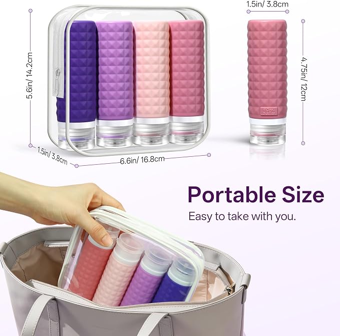 Travel Bottles for Toiletries, TSA Approved Travel Size Containers, Leak Proof - Image 3