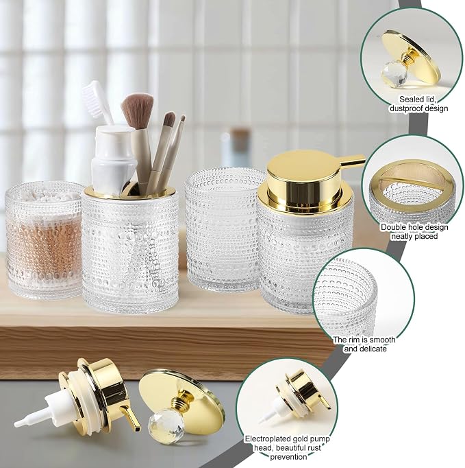 DASITON Bathroom Accessories Set, Toothbrush Holder, Bathroom Tumbler, Cotton - Image 5