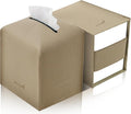 Tissue Box Cover 5X5X5'' PU Leather Tissue Holder Square Tissue Cube Box by PENGLONGHOMEDECORATION