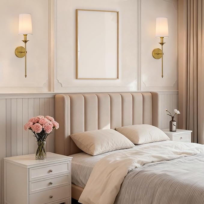 PASSICA DECOR Hardwired Wall Sconces Set of 2 Candle Gold Wall Light - Image 7