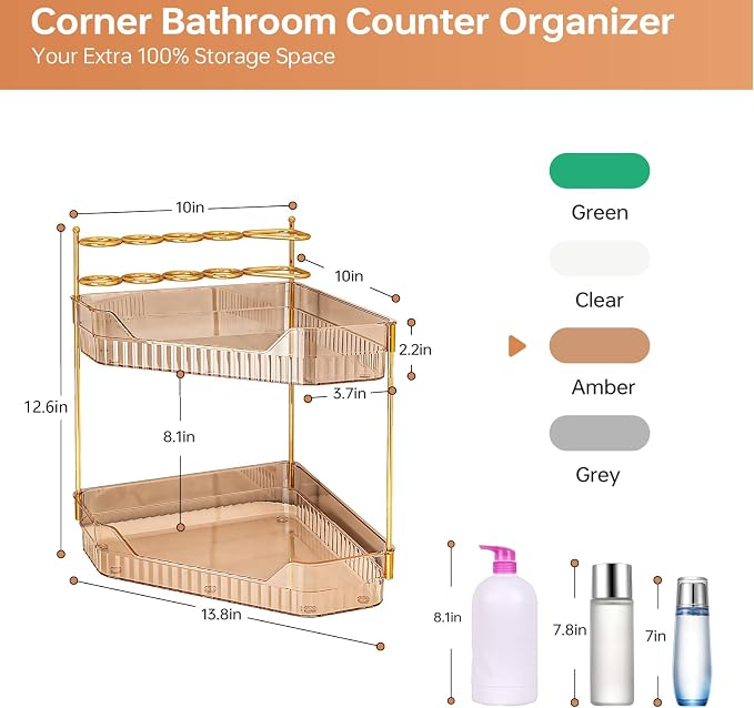 Corner Bathroom Counter Organizer - Image 2