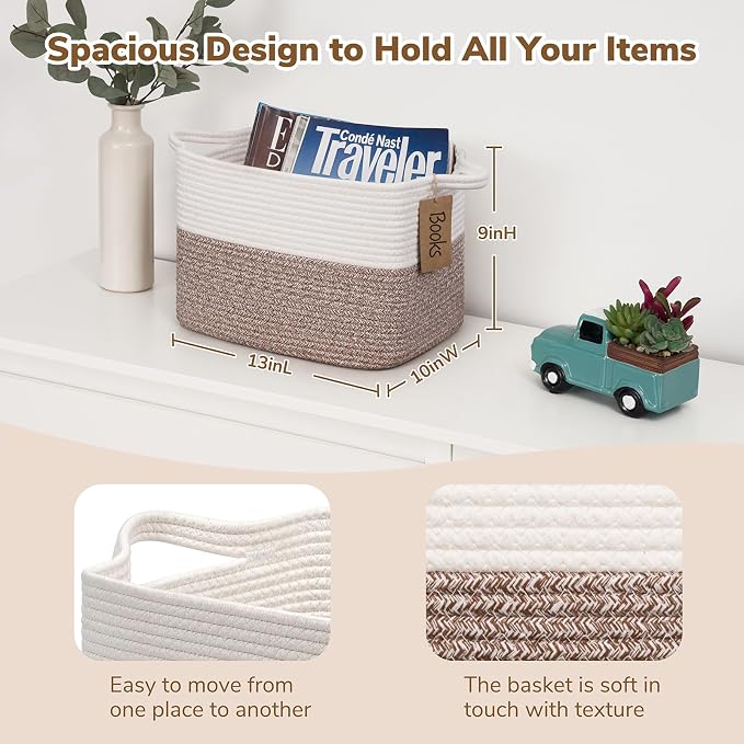 Goodpick Woven Storage Basket, Cotton Rope Baskets - Image 3