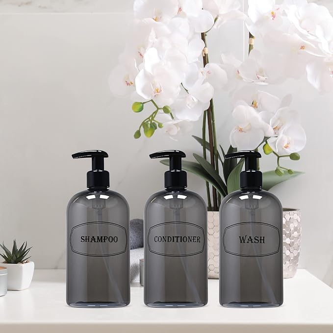 Bottiful Home-16 oz Shampoo, Conditioner, Wash Refillable Empty Plastic Pump - Image 6