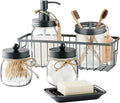 SheeChung 6Pcs Mason Jars Bathroom Accessories Set by SheeChung