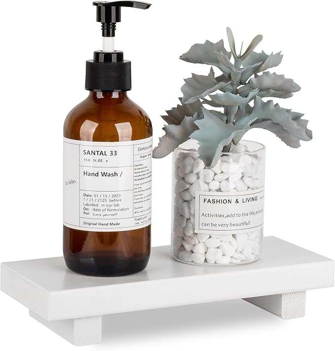 Bathroom Counter Organizer Wood Pedestal Stand Farmhouse Decorative Tray Soap by zoocatia