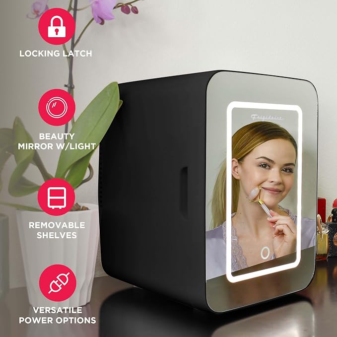 Frigidaire Mini Personal Fridge Cooler, LED Lighted Mirror, 6.5L Capacity - Image 3