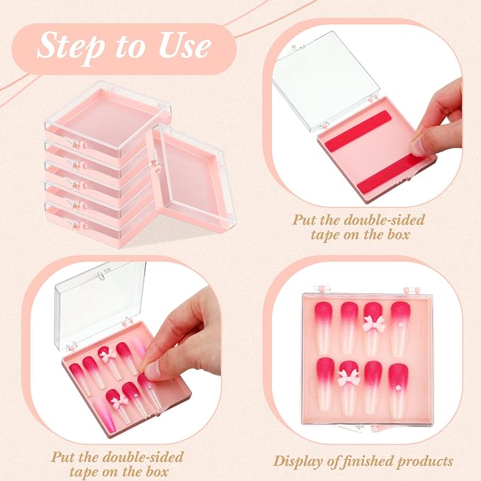 Landhoow 15 Pcs Press On Nail Boxes Nail Display Case - Image 3