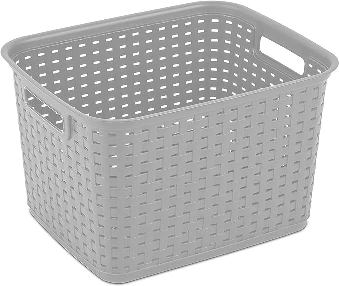 Sterilite 6-Pack Tall Weave Basket, Woven Plastic Storage Baskets - Image 4