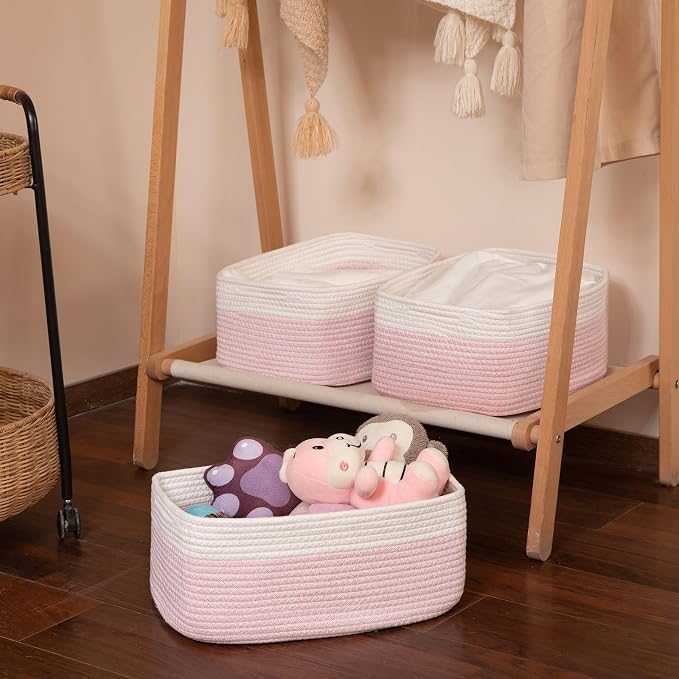 Storage Baskets for Organizing 3 Pack, Woven Baskets for Shelves, Closet - Image 7