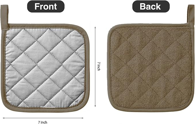 Kitchen Pot Holders Set Heat Resistant Pure Cotton Potholders Kit Trivets Large - Image 2
