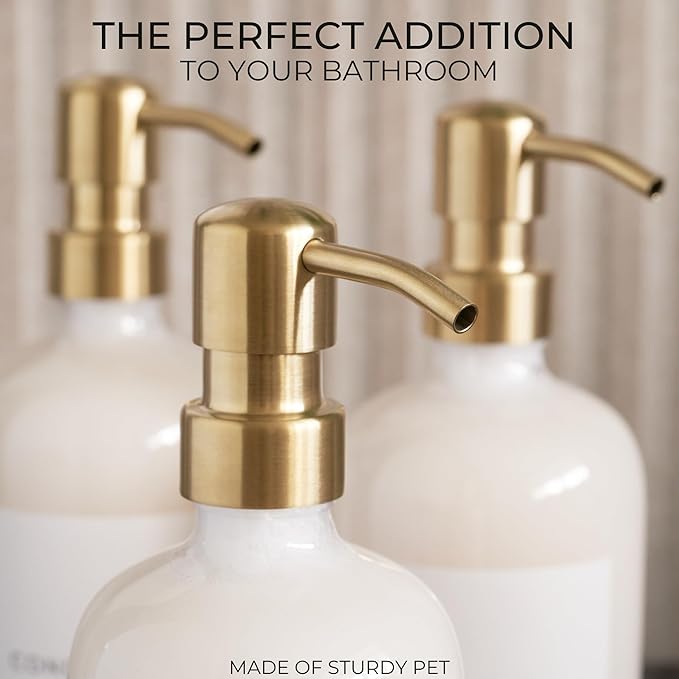 Stylish Shampoo and Conditioner Dispenser Set of 3 - Image 4