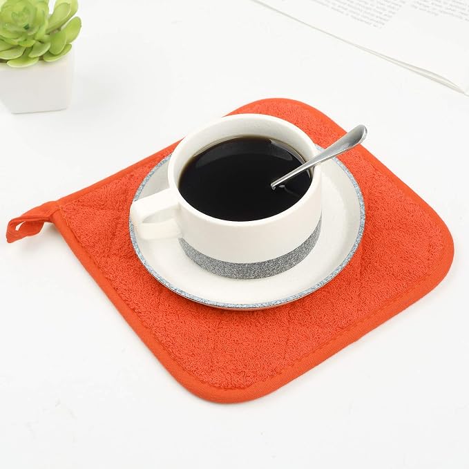 100% Cotton Kitchen Everyday Basic Terry Pot Holder Heat Resistant Coaster - Image 6