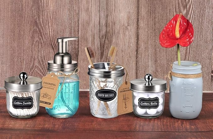 Amolliar Mason Jar Foaming Soap Dispenser Pump Lids, Rustproof Stainless Steel - Image 6