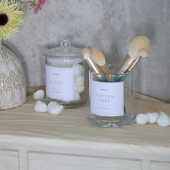 Qtip Holder & Cotton Pad Dispenser, Bathroom Organizer and Storage Canisters - Image 6