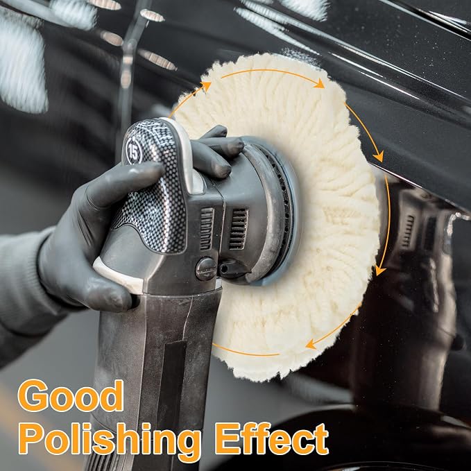 Tallew 6 Pcs 7 Inch Wool Polishing Pad Hook Loop Buffing Pad - Image 4