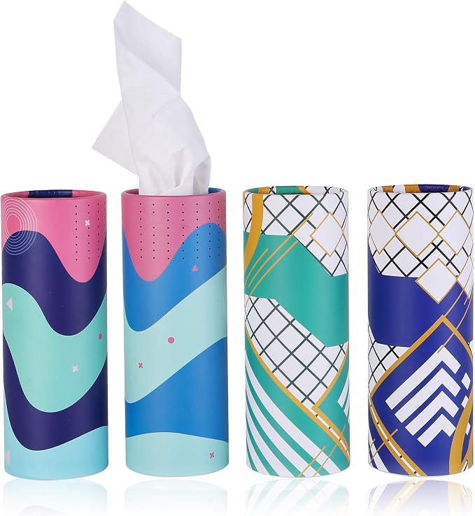 Car Tissue Holder with Facial Tissue Bulk, Car Tissues Box Round Container by Brandon-super