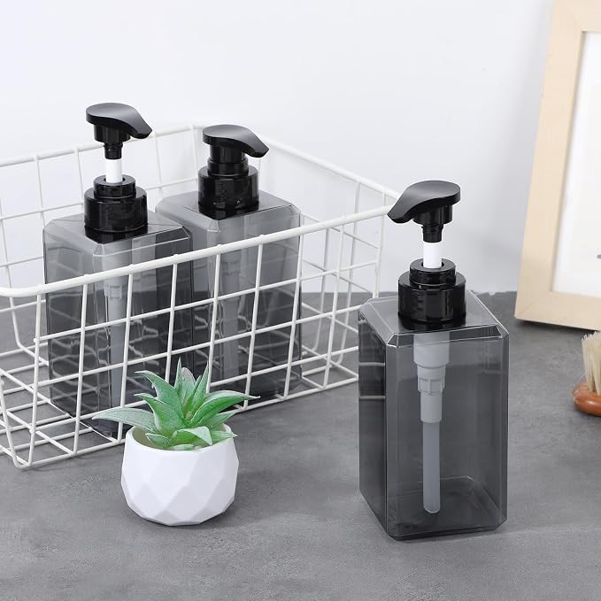 Suream Plastic Soap Dispenser 15oz/450ml, 3 Packs Shampoo Bottles Refillable - Image 7