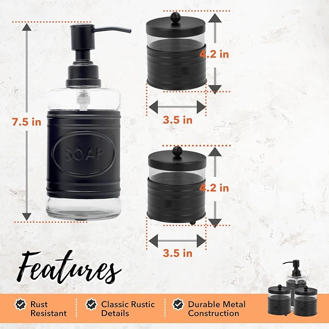 Autumn Alley Adorable 3 Piece Modern Farmhouse Bathroom Accessory Set - Image 6