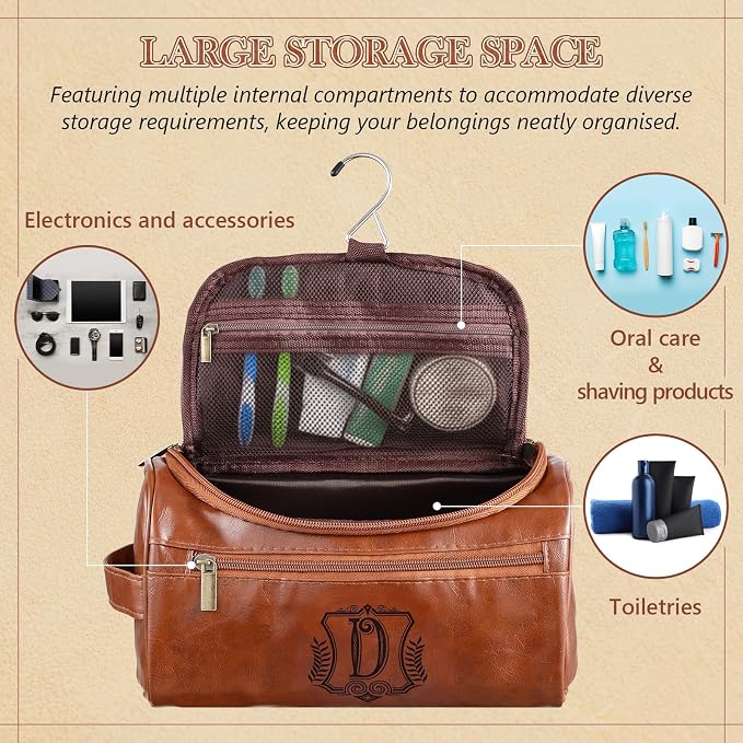 Sadnyy Personalized Leather Toiletry Bag - Image 4