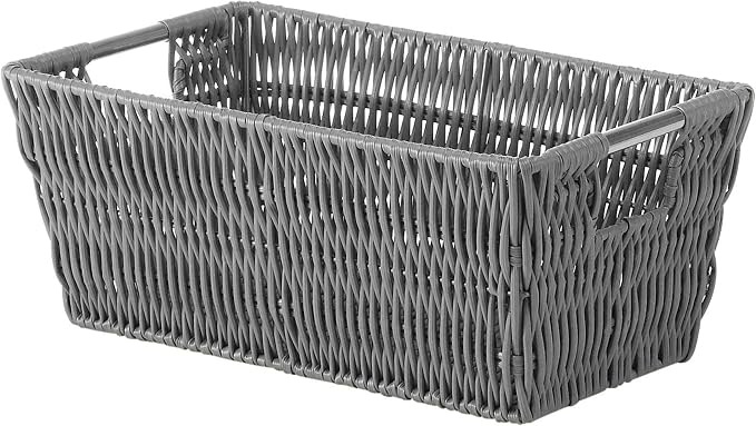 Whitmor Rattique Small Shelf Tote Grey by Whitmor
