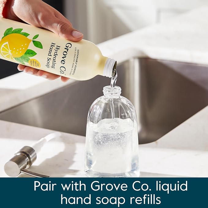 Grove Co. Gel Hand Soap Dispenser 2 x Refillable Glass Bottles - Image 4