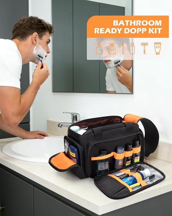 Tactical Travel Toiletry Bag for Men, Extra Large Dopp Kit Organizer - Image 2