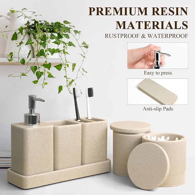 Bathroom Accessories Set, 6 Piece Bathroom Set - Image 5