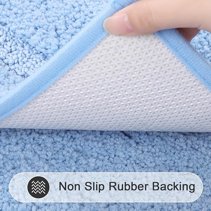 SHACOS Soft Fluffy Bathroom Runner Rugs Set of 3 Bath Mats - Image 5