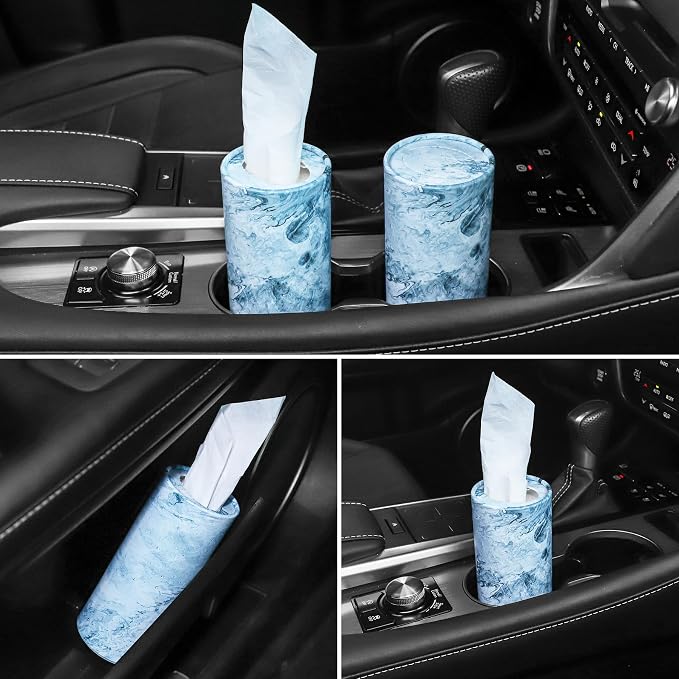 SINGARO Car Tissue Holder, 4 Pack Car Cup Holder Facial Tissues - Image 5