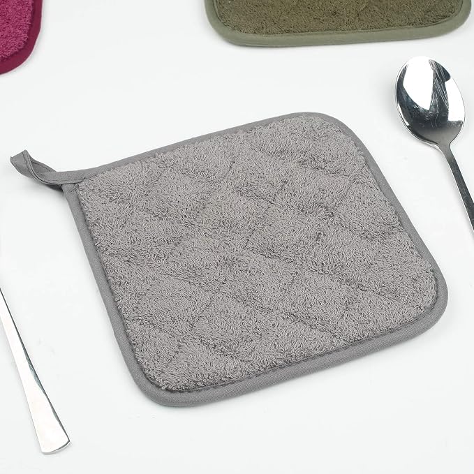 100% Cotton Kitchen Everyday Basic Terry Pot Holder Heat Resistant Coaster - Image 9