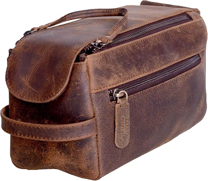 KomalC Premium Buffalo Leather Toiletry Bag by KomalC