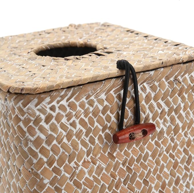 Seagrass Square Tissue Box Cover Woven Napkin Holder Decorative - Image 7