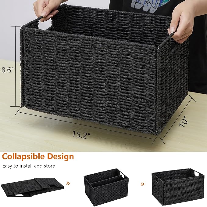 Vagusicc Wicker Storage Basket, Small Storage Baskets - Image 2