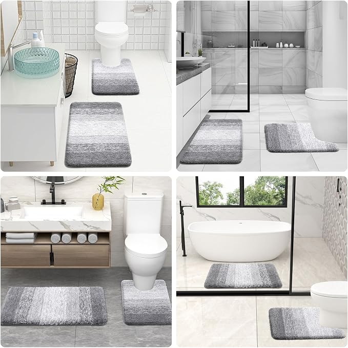 OLANLY Bathroom Rugs Sets 3 Piece, Soft Absorbent Microfiber Bath Mats and - Image 9