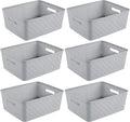 Sterilite 6-Pack Short Basket, Woven Plastic Storage Baskets by Sterilite