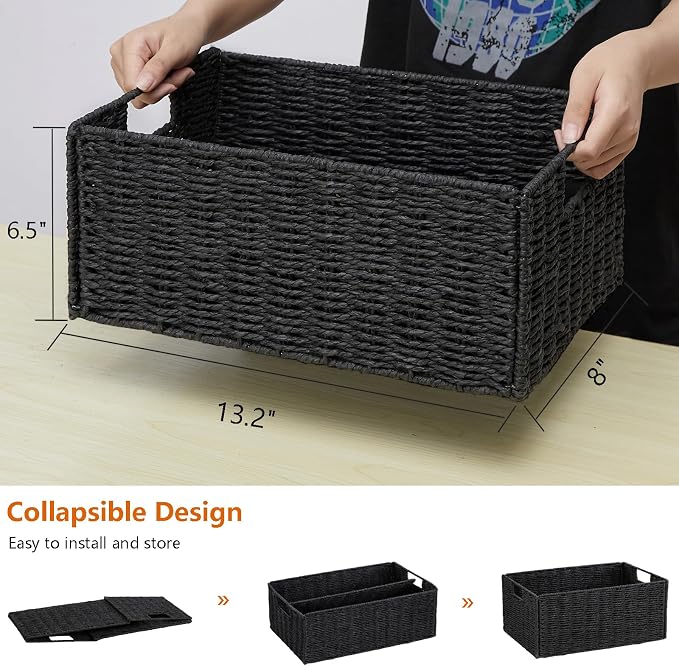 Vagusicc Wicker Storage Basket, Small Storage Baskets - Image 2