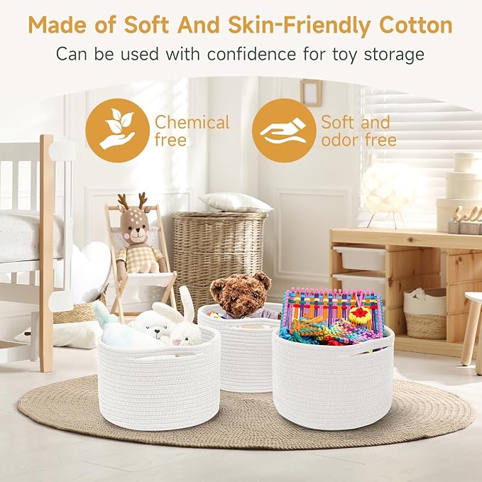 Small Rope Baskets for Storage, Baskets for Gifts Empty, Cute Round Woven - Image 4