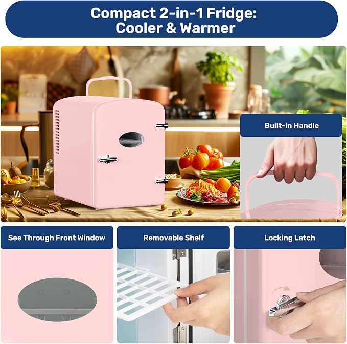HealSmart Mini Fridge Portable 6 Liter/9 Can - Image 4