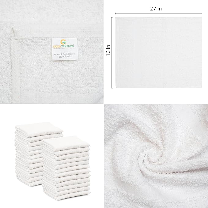 White 16x27 Inch Cotton Blend Economy Hand Towels Salon/Gym/Hotel Super use - Image 6