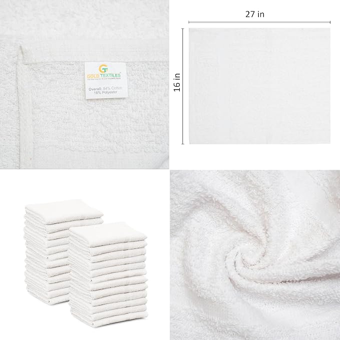 24 Pcs White 16x27 Inch Cotton Blend Economy Hand Towels Salon/Gym/Hotel Super - Image 6