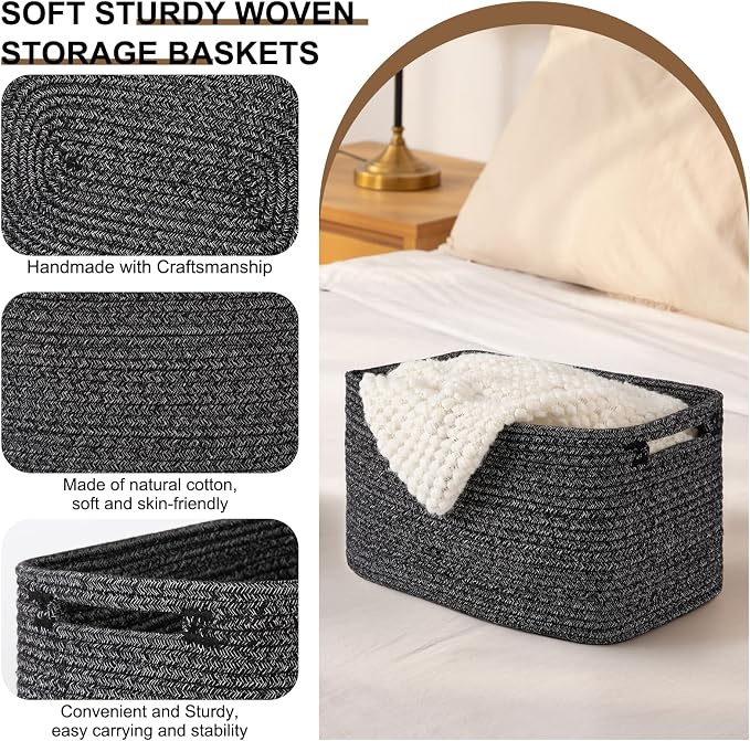 Storage Baskets for Organizing, Woven Decorative Baskets for Shelves - Image 3