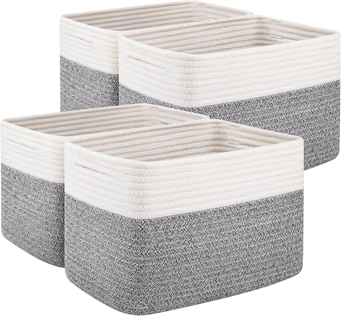 OIAHOMY 4 Pack Storage Baskets for Organizing, Basket for Shelves by MasterofSpaceOptimization