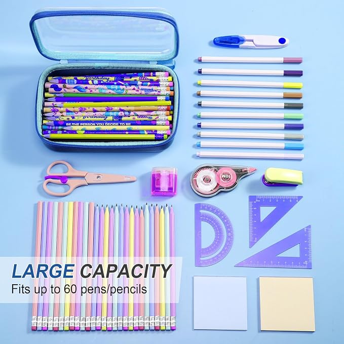 4 Pcs Hard Clear Zipper Case Hard Shell Plastic Pencil Case Large Transparent - Image 7