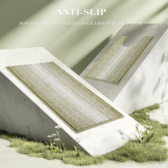 Bathroom Rugs Sets 2 Piece, Toilet Rugs U-Shaped, Contour Bath Mat Rugs Set - Image 5