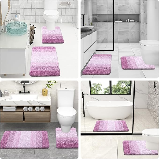 OLANLY Bathroom Rug Set 2 Piece, Soft Absorbent Microfiber Bath Mats and - Image 9