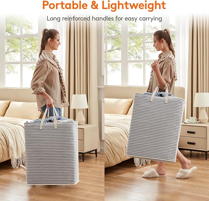 Lifewit 2 Pack Laundry Basket 125L Each, Collapsible Clothes Hamper - Image 5